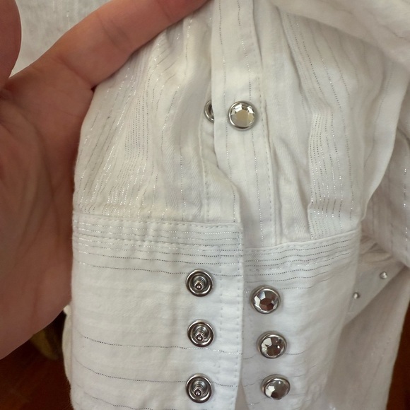Ariat White and Gold Button-Up Shirt SzXL/TG - Picture 5 of 6